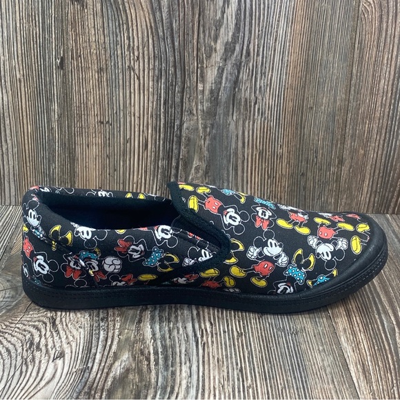 Disney Mickey and Minnie Mouse Women's Size 7 Black Canvas Slip On Sneakers - Picture 10 of 13